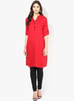 Rangmanch By Pantaloons Red Solid Kurtas