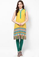 Rangmanch By Pantaloons Yellow Cotton Kurta