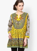 Ritu Kumar Yellow Printed Kurtas