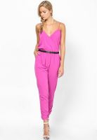River Island Bright Pink Wrap Jumpsuit