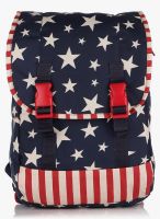 STAR GEAR 15 Inches Knapsack Star Print Navy Blue/Red Backpack