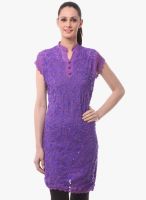 Saadgi Purple Embroidered Kurta