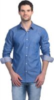 Scotchtree Men's Solid Casual Light Blue Shirt