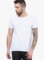 Selected White Printed Round Neck T-Shirts