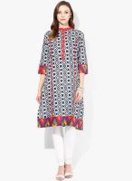 Shree Navy Blue Printed Kurtis