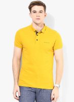 Sisley Yellow Solid Polo T-Shirt