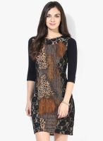 Soie Brown Shift Dress