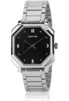 Sonata Everyday 7099Sm02 Silver /Black Analog Watch