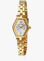 Sonata ND8082YM01 Gold/Silver White Analog Watch