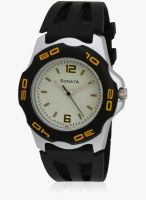 Sonata Nf7929Pp01J Black/White Analog Watch