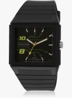 Sonata Nf7988pp01j Black/Black Analog Watch