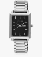 Sonata Ng7078sm06 Silver/Black Analog Watch