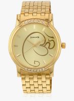 Sonata Sitara 7108Ym03 Golden Analog Watch