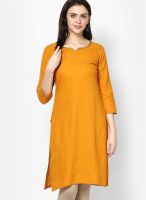 Span Cotton Mustard Yellow Kurti