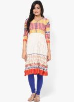 Span Cream Printed Kurta