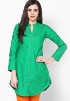 Span Green Solid Kurtis