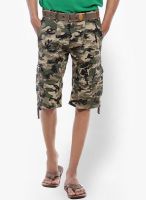 Sports 52 Wear Printed Green Shorts