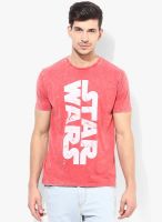 Star Wars Red Solid Round Neck T-Shirts