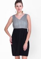 Sugar Her Grey Colored Solid Skater Dress