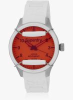 Super Dry Syg123pw White/Orange Analog Watch