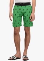 Tab91 Green Printed Shorts