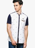 Teemper Printed White Casual Shirt