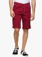 Teemper Solid Maroon Shorts