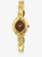 Timex Ti000r10100-Sor Golden/Maroon Analog Watch