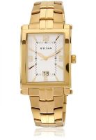 Titan 9327Ym01 Golden/White Analog Watch