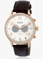 Titan 9499Wl01J Brown/White Chronograph Watch