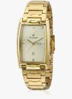 Titan Ne1320Ym02 Gold/Champagne Analog Watch