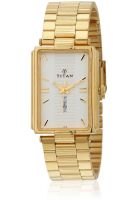 Titan Ne1455Ym01 Gold/White Analog Watch