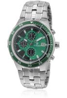 Titan Ne9466Km03J Silver/Green Chronograph Watch