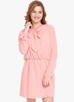 Tokyo Talkies Pink Colored Solid Shift Dress