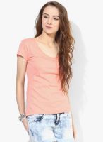 Uni Style Image Pink Solid T Shirt