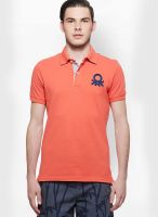 United Colors of Benetton Orange Solid Polo T-Shirts