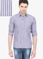 Urban Nomad Striped Navy Blue Casual Shirt