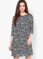 Van Heusen Black Colored Printed Shift Dress