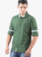 Vintage Green Slim Fit Casual Shirt
