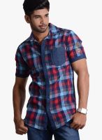 Vintage Red Check Slim Fit Casual Shirt