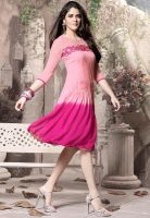 Viva N Diva Pink Colored Embroidered Skater Dress