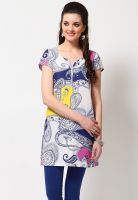 W Blue Printed Kurtis