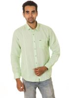 West Vogue Men's Solid Casual Green Shirt