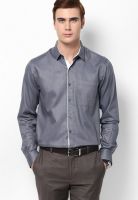 Wills Lifestyle Grey Linen Slim Fit Formal Shirt