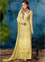 Xclusive Chhabra Yellow Embroidered Dress Material