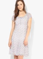 s.Oliver White Colored Solid Shift Dress