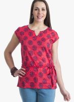 @499 Red Printed Kurtis