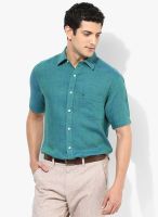 Allen Solly Green Linen Casual Shirt