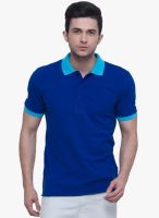 Alley Men Blue Solid Polo T-Shirt