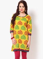 Alma Yellow Printed Kurtis